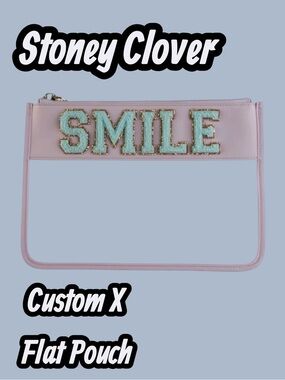 Stoney Clover Lane Lilac Clear Flat Pouch “SMILE” Patches *flaws